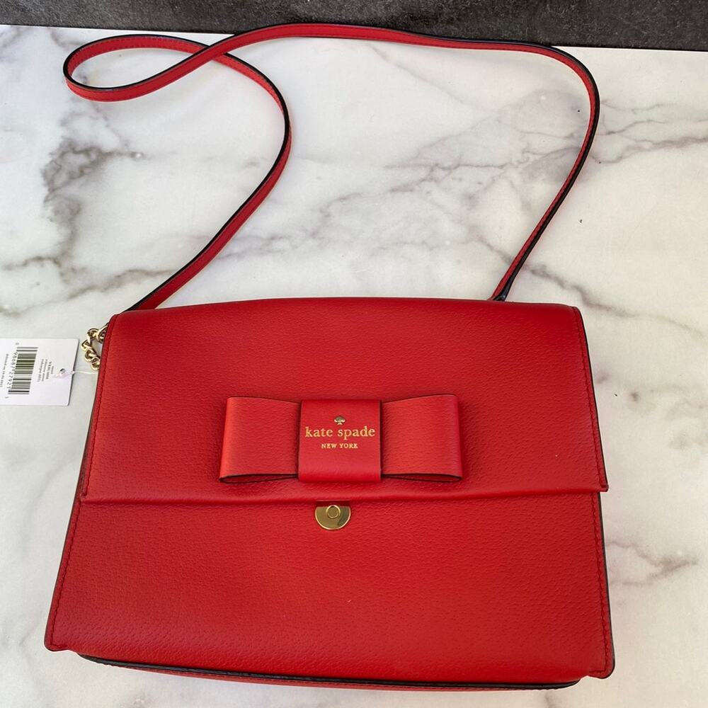 Kate Spade Robinson Street Zambia Leather Red Carpet Crossbody Bag NEW - Picture 2 of 12